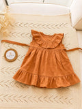 VESTIDO VOLADOS LADRILLO NENA
